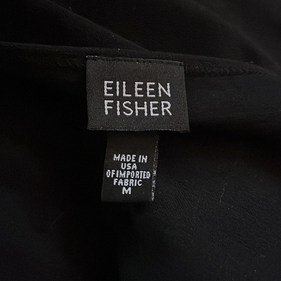 EILEEN FISHER BLACK VISCOSE CREPE SLEEVELESS MIDI DRESS GREAT CONDITION (M) - Picture 6 of 7